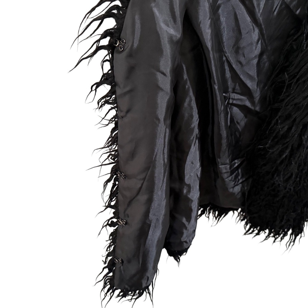Wet Seal Womens Black Faux Fur Shag Vest Medium Sleeveless Hook Eye Closure - Picture 10 of 13
